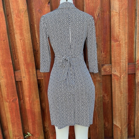 Laundry By Shelly Signal Women's Black/White Patterned Dress Wrap Size XS - Picture 9 of 12